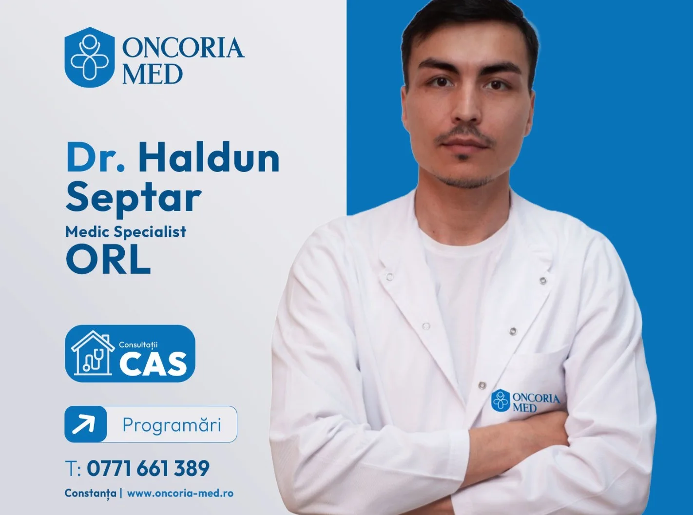 Consultații ORL decontate prin CAS la Oncoria Med